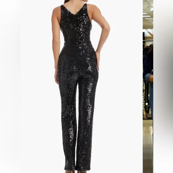 Dress the Population Black Sequin Jumpsuit - Picture 2 of 8